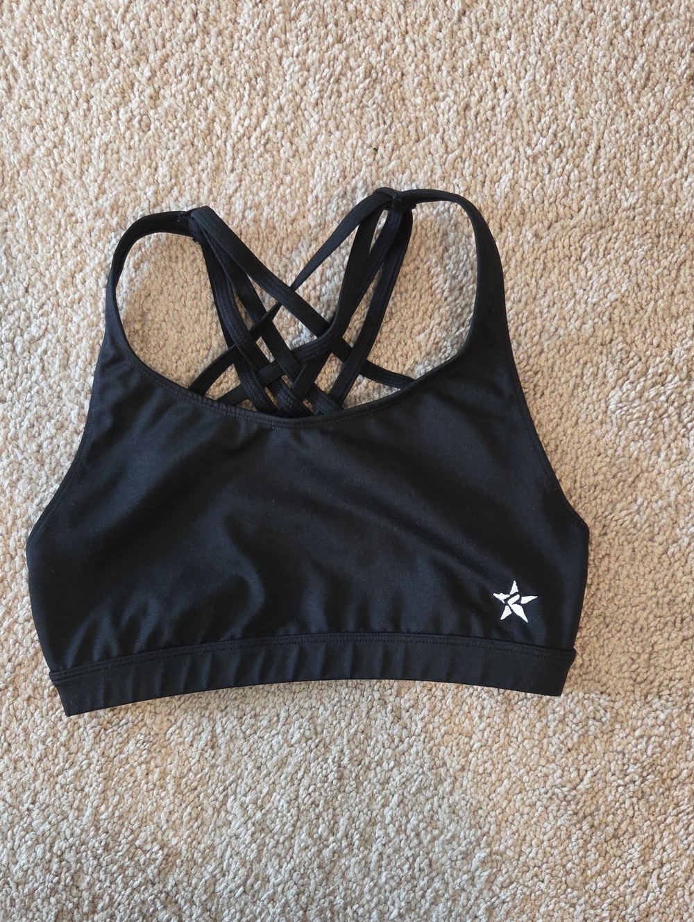 Rebel Black Crisscross-Strap Sports Bra